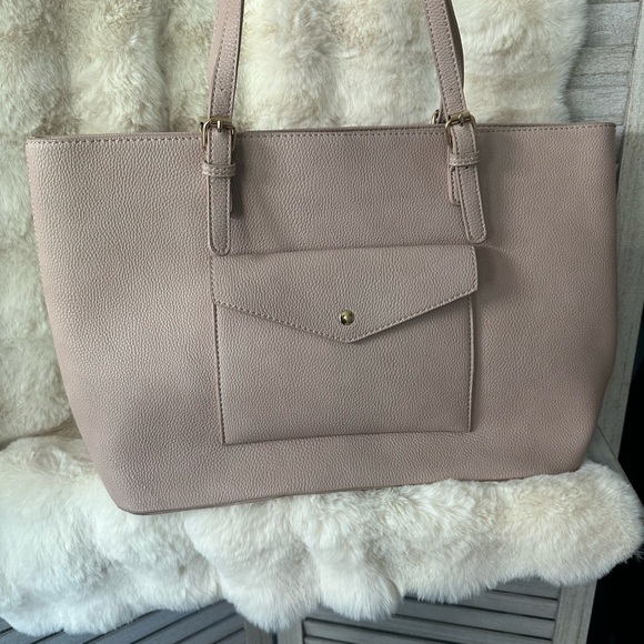 Madison West Oversized Neutral Blush Tote Bag - Picture 3 of 16